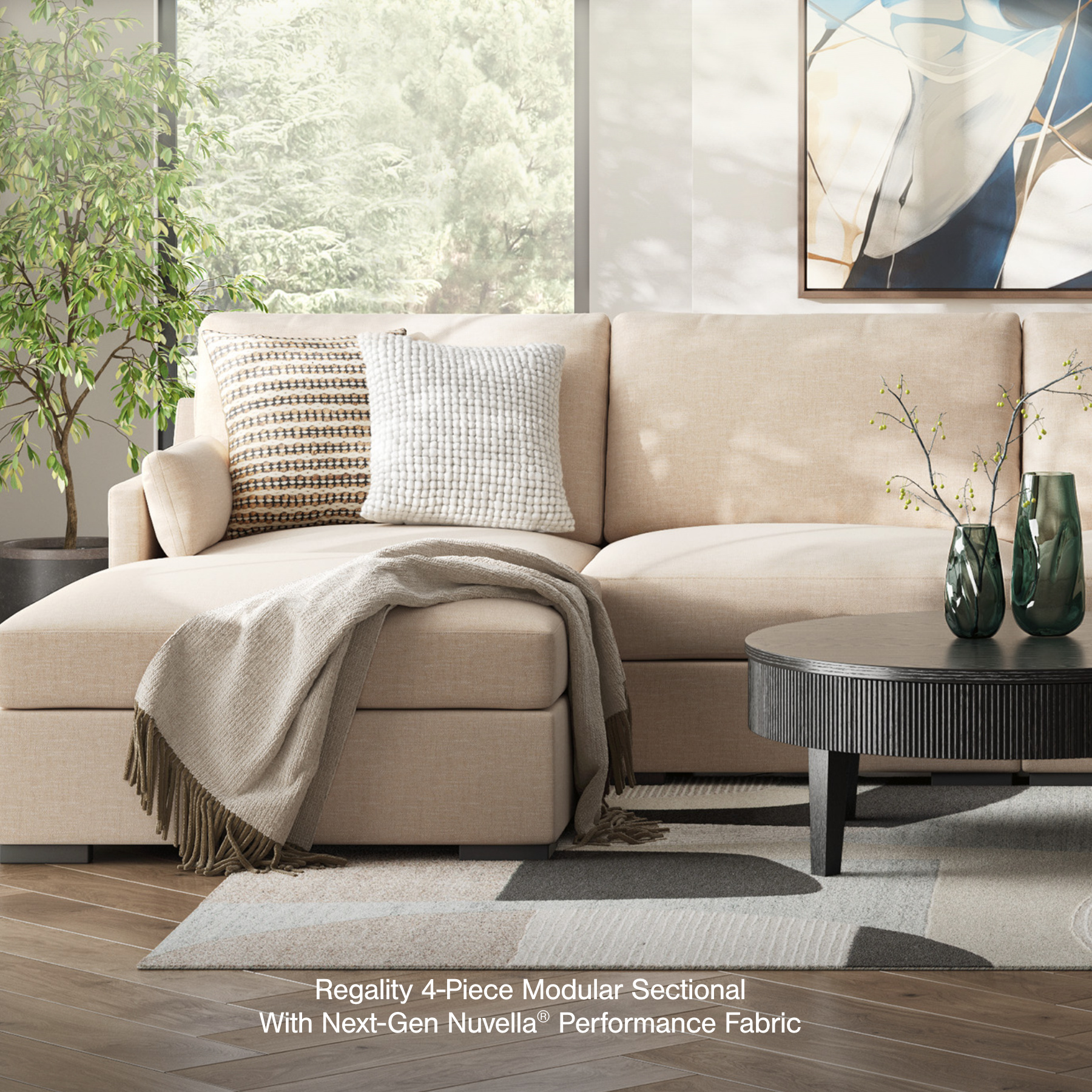 4-piece sectional and coffee table