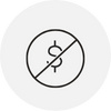 dollar sign that is crossed out