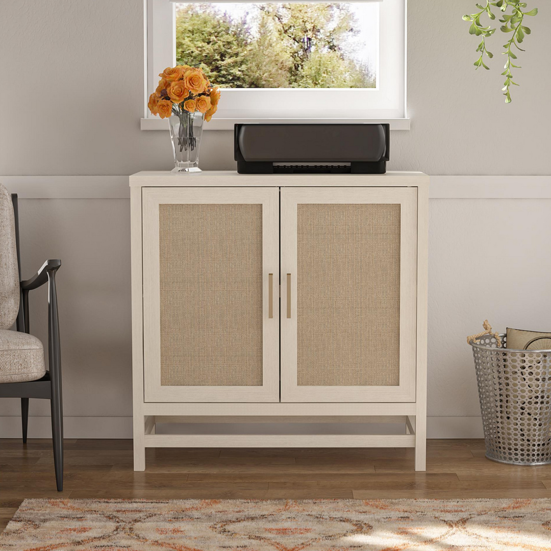 light colored cabinet