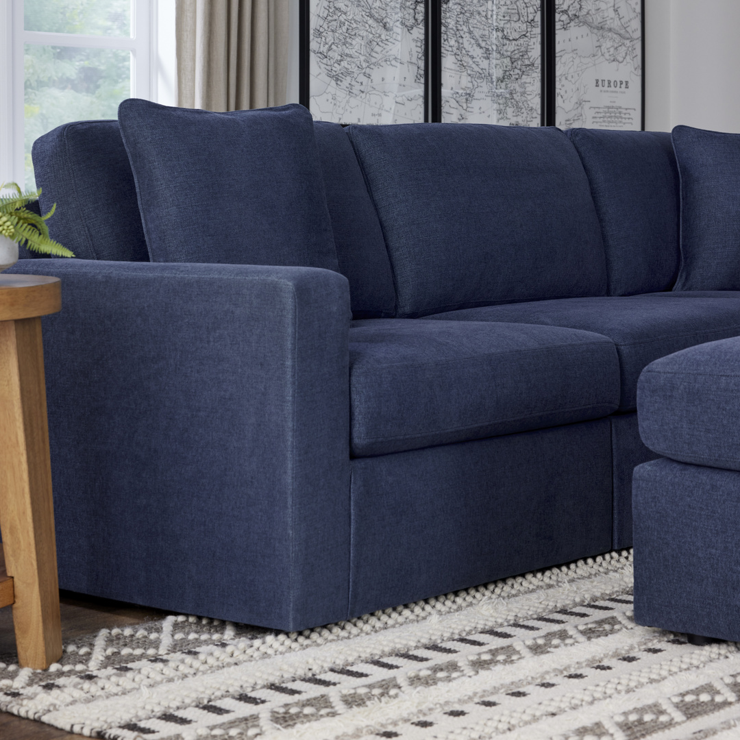 blue modular sofa