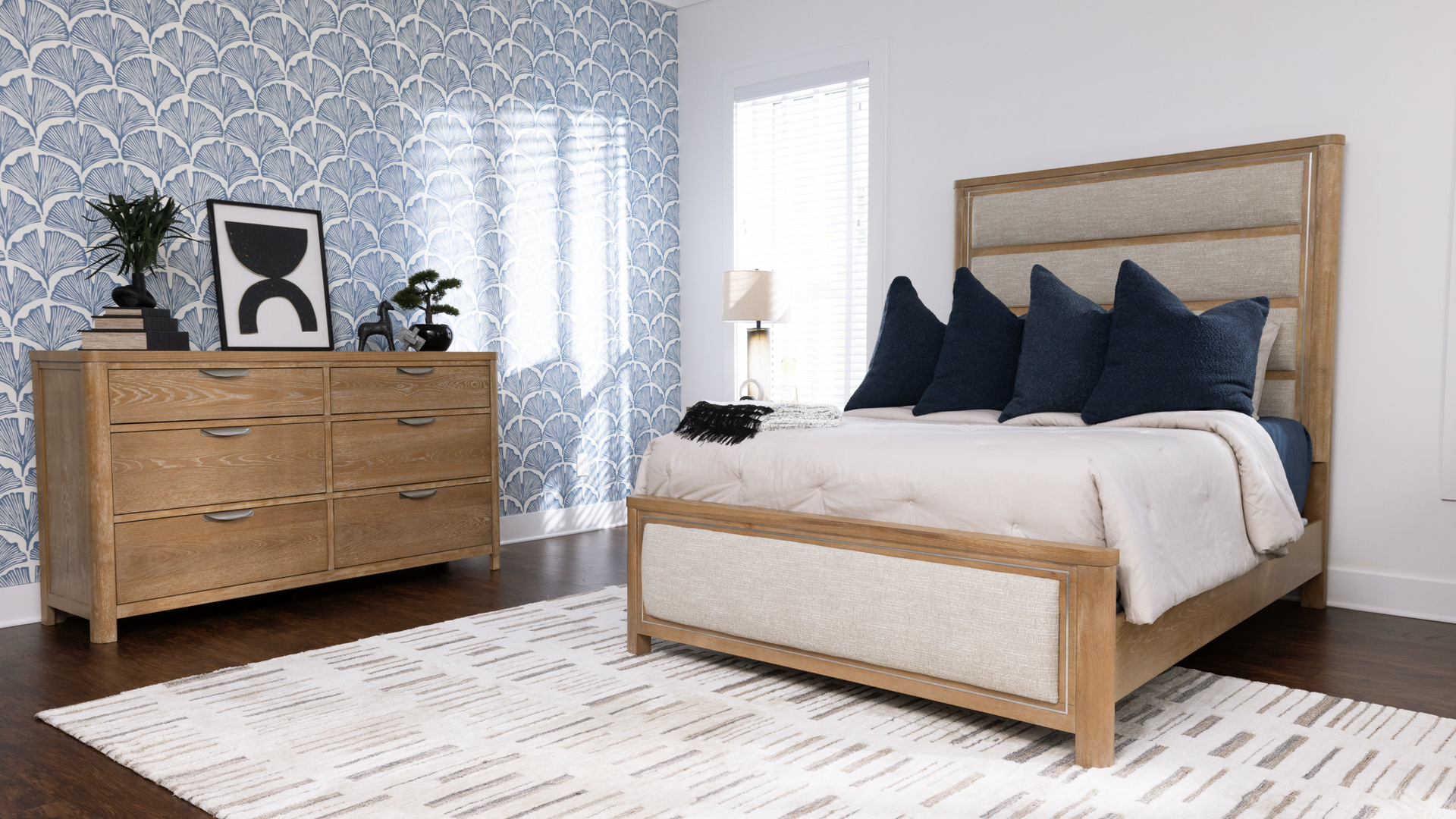 bedroom set with bed and dresser