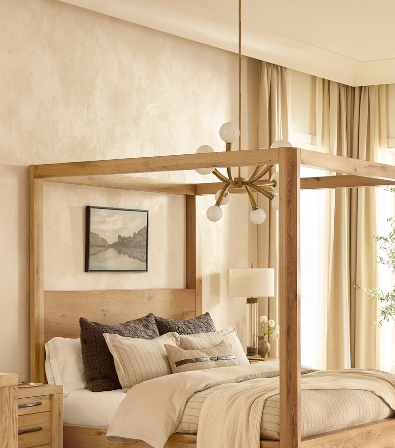 tan panel bed