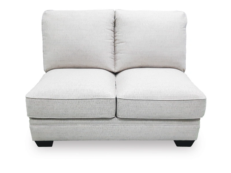 gray armless loveseat