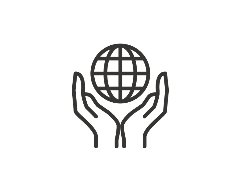 globe in hands