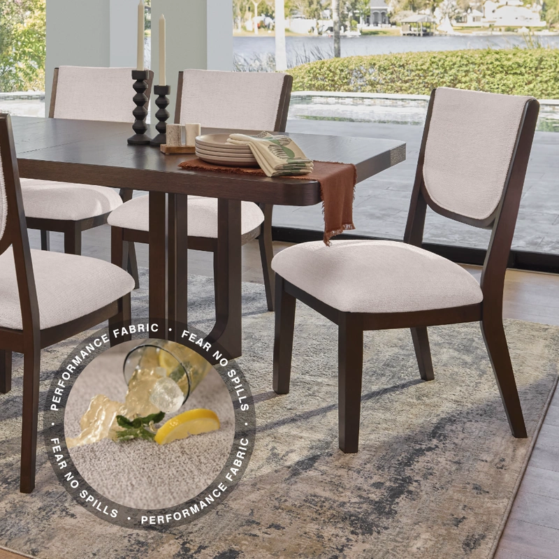 wood dining table and chairs