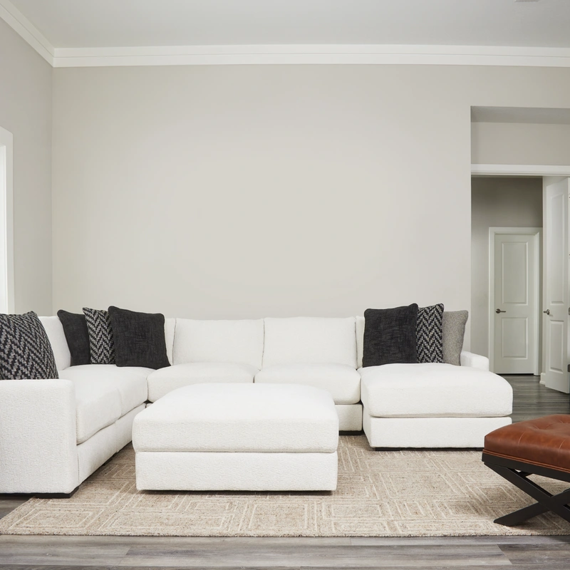 white sectional in a living room