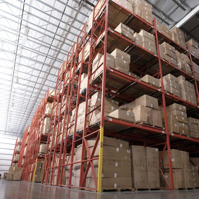 Warehouse with boxes stacked