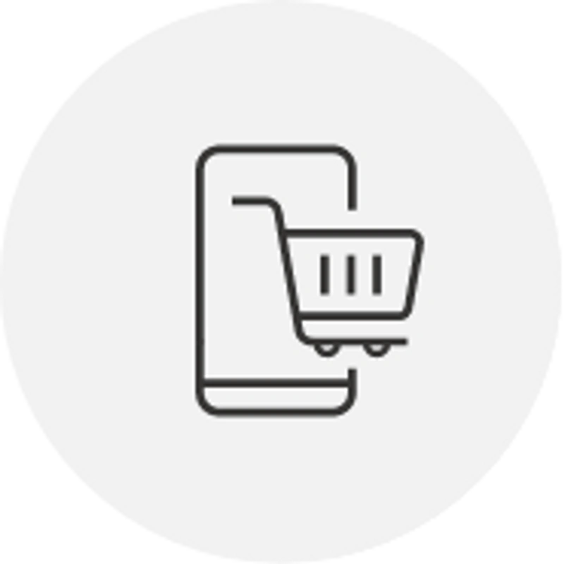 shopping cart and phone icon