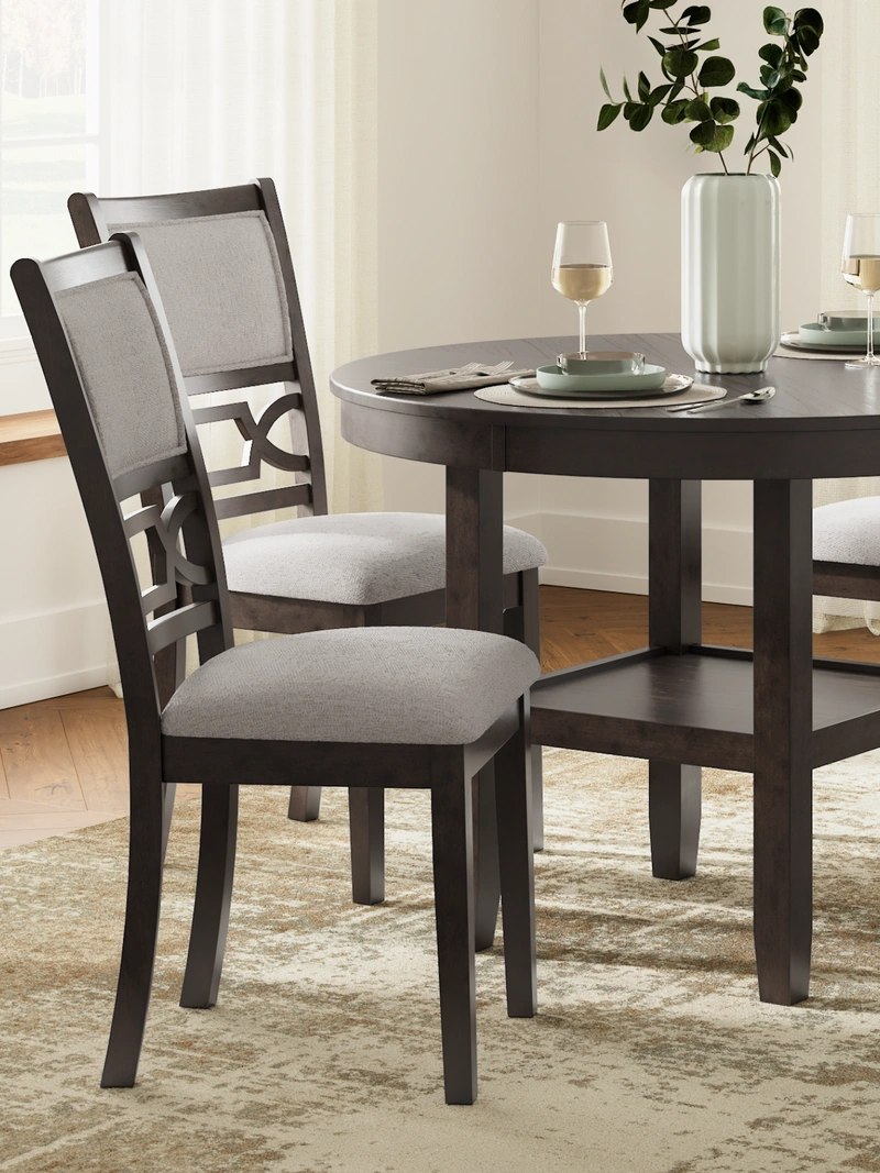 dark wood chairs and table