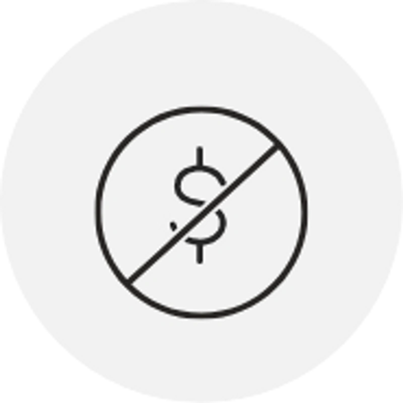 dollar sign that is crossed out