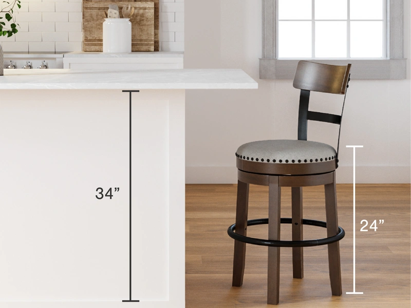 counter height bar stool showing measurement