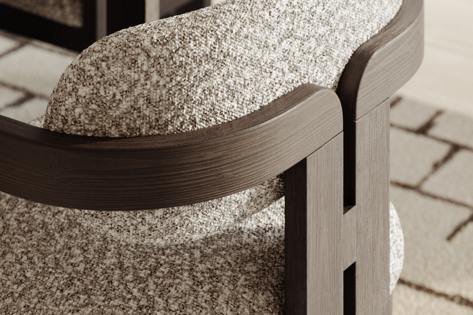 Neo Collection boucle dining arm chair